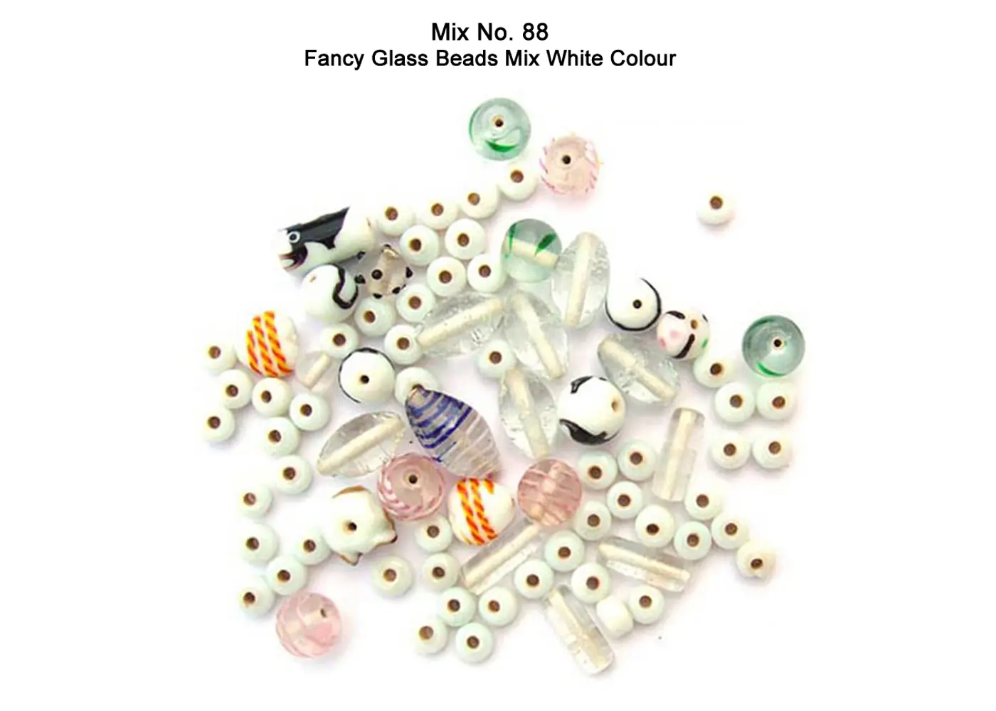 Fancy Bead mix in white color